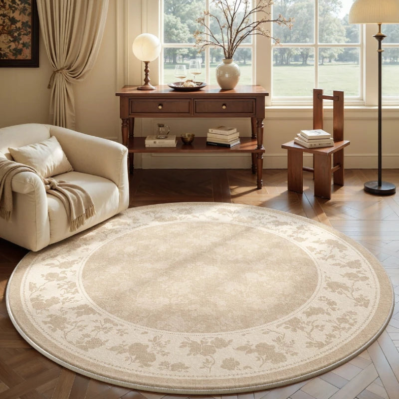 French Style Round Plush Carpet For Bedroom And Living Room