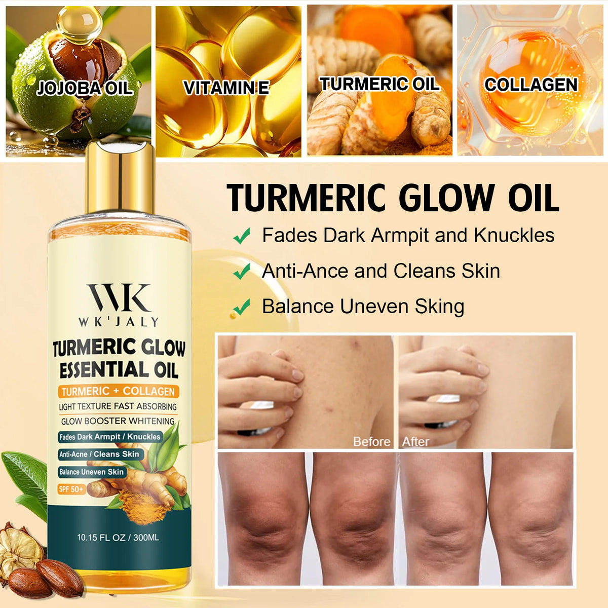 WK JALY Lightening Body Oil for Deep Moisturizing and Brightening