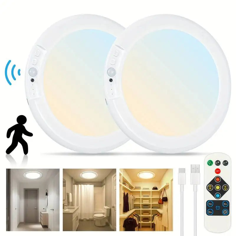 DUMILOO Rechargeable Motion Sensor Ceiling Light With Remote Control