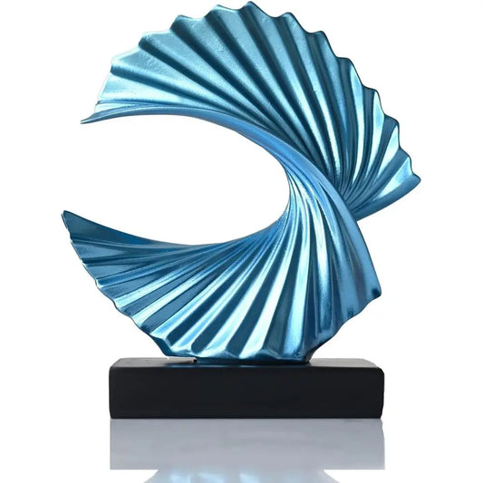 Abstract Ocean Wave Resin Sculpture Art Deco Home Tabletop Decor