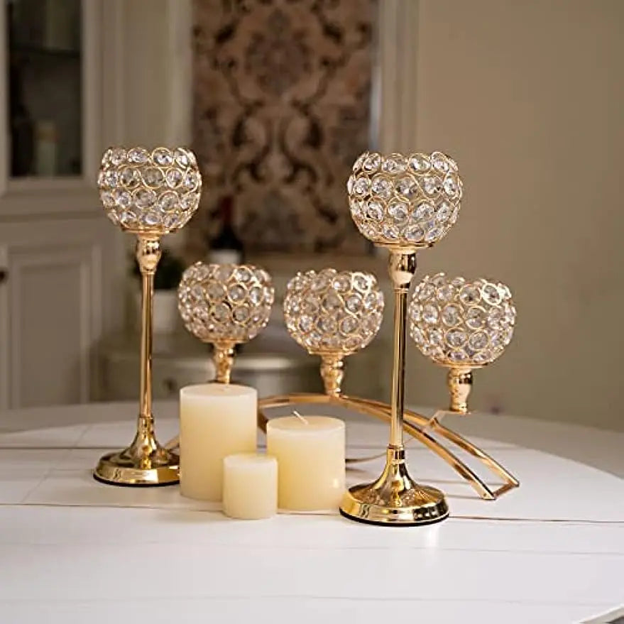 Vincigant Handmade 3-Arm Metal Candelabra Wedding Table Centerpiece Decor