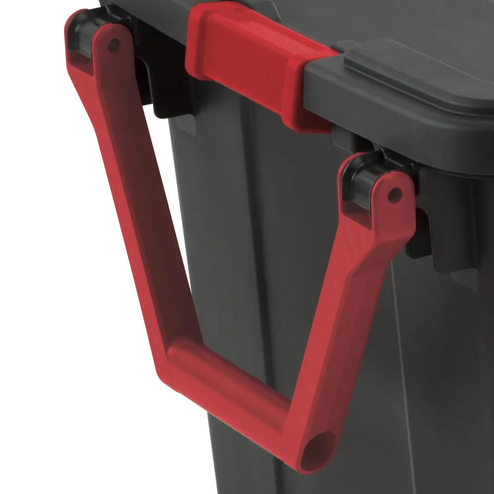 Sterilite Industrial Wheeled Plastic Storage Tote With Secure Lid