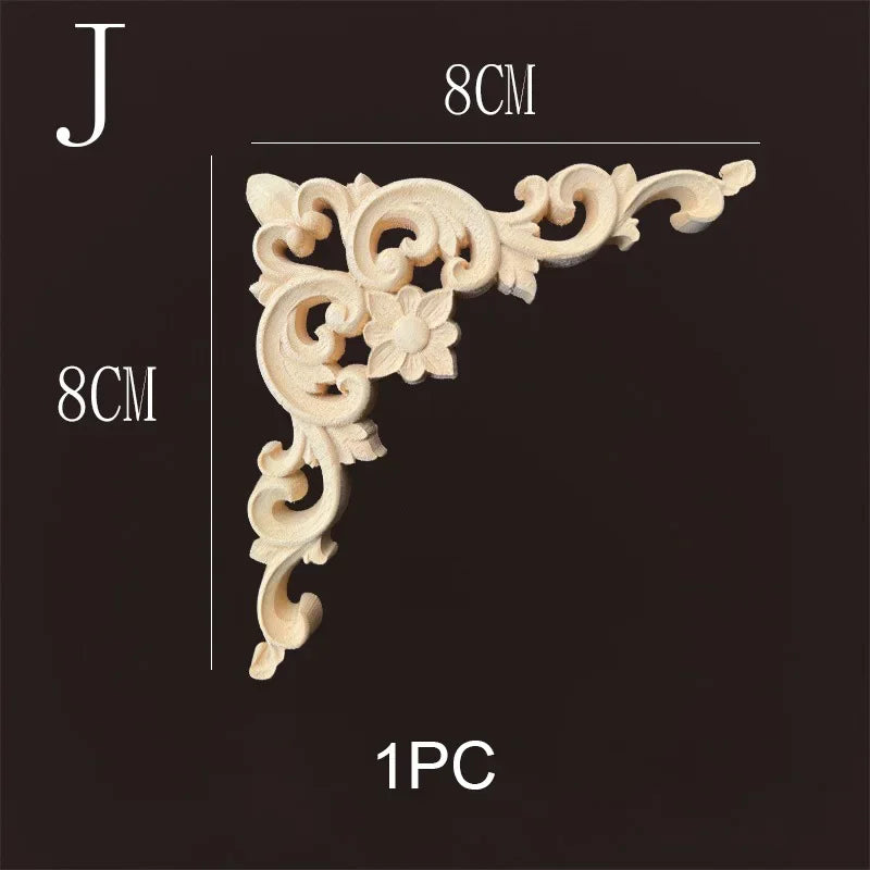 MaYupeT Wooden Corner Onlay Appliques for Furniture and Wall Decor