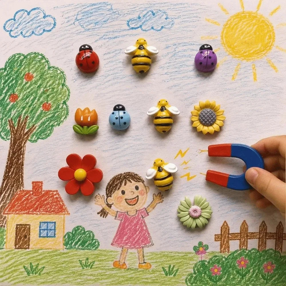 Adorable Floral Refrigerator Magnets Set For Kitchen Decor