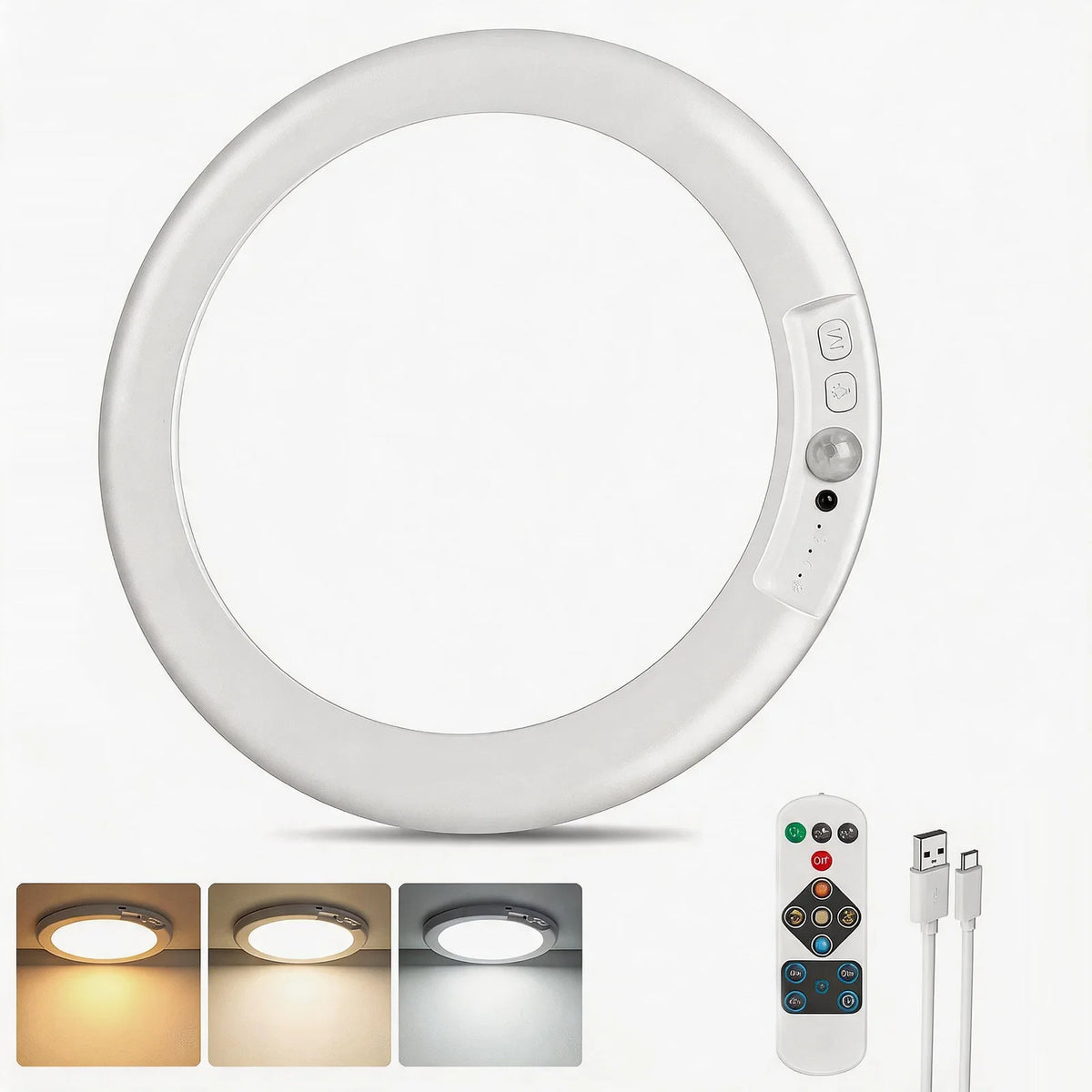 DUMILOO Rechargeable Motion Sensor Ceiling Light With Remote Control