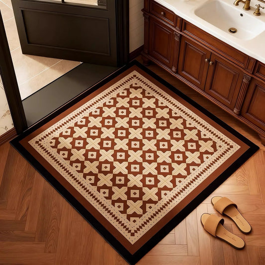 Facaishu Non Slip Doorway Mat Durable PVC Leather Kitchen Rug