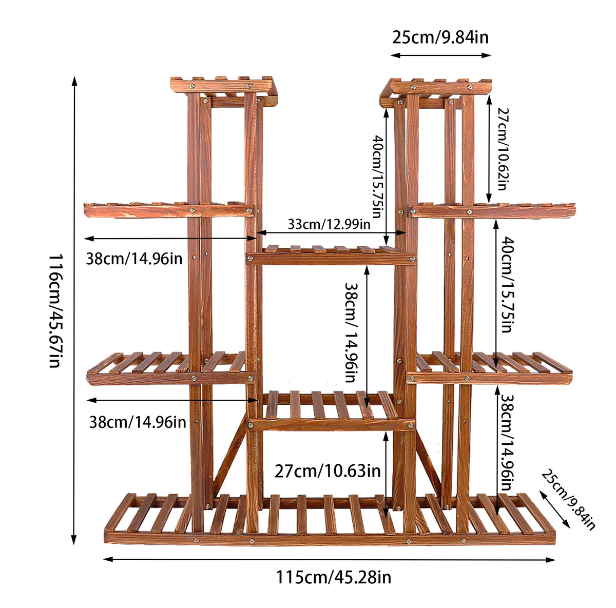 Wisfor Wooden Multi Tier Plant Stand Indoor Outdoor Rack
