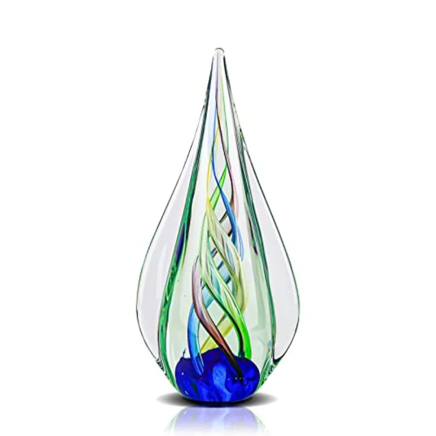 Modern Hand Blown Glass Sculpture Paperweight For Office Desk Decor
