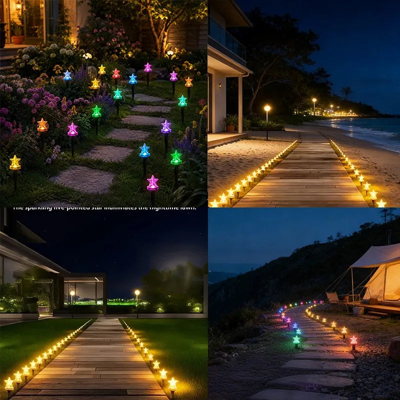 Solar Star String Lights for Gardens, Paths, Camping and Events