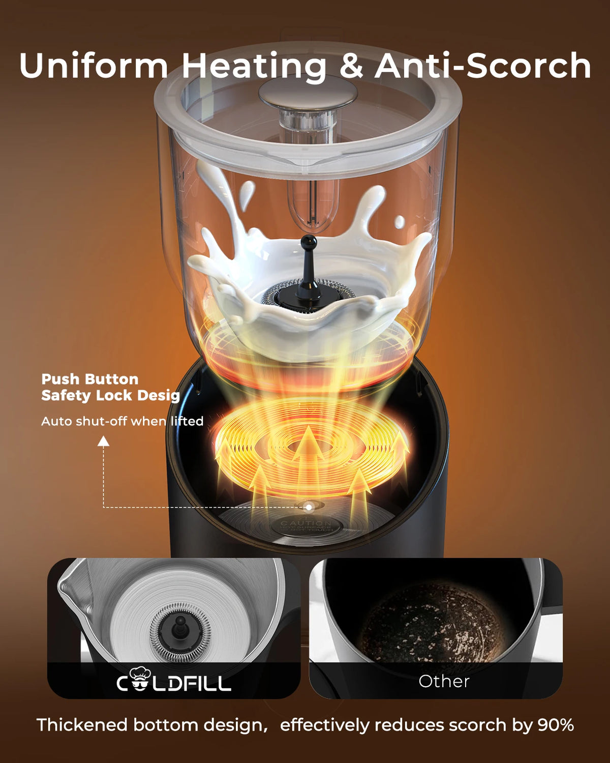 UHOST Electric Milk Frother And Steamer Coffee Maker