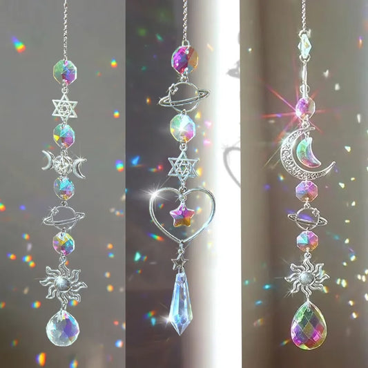 Crystal Rainbow Wind Chime Sun Catcher Home Garden Decor