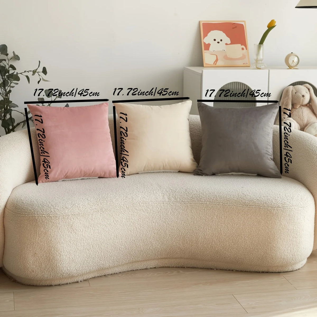 Handmade 3D Embroidered Polyester Cute Rabbit Ball Pillow Cover