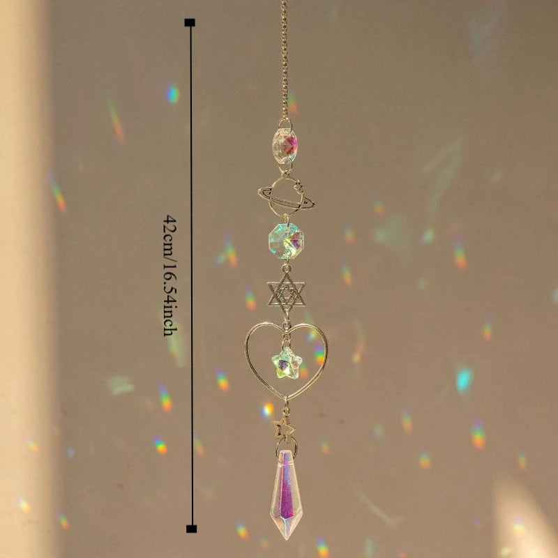 Crystal Rainbow Wind Chime Sun Catcher Home Garden Decor