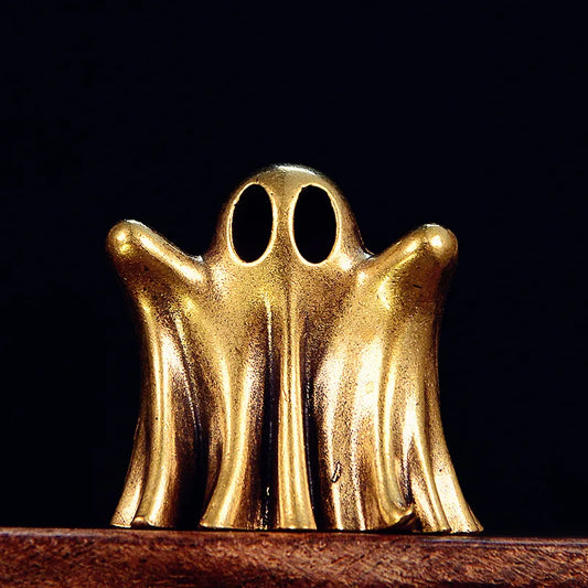 Vintage Punk Brass Halloween Ghost Miniature Desk Statue Ornament