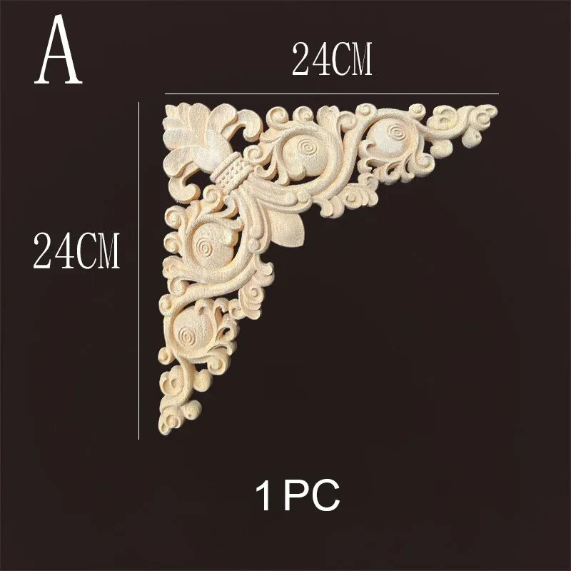 MaYupeT Wooden Corner Onlay Appliques for Furniture and Wall Decor