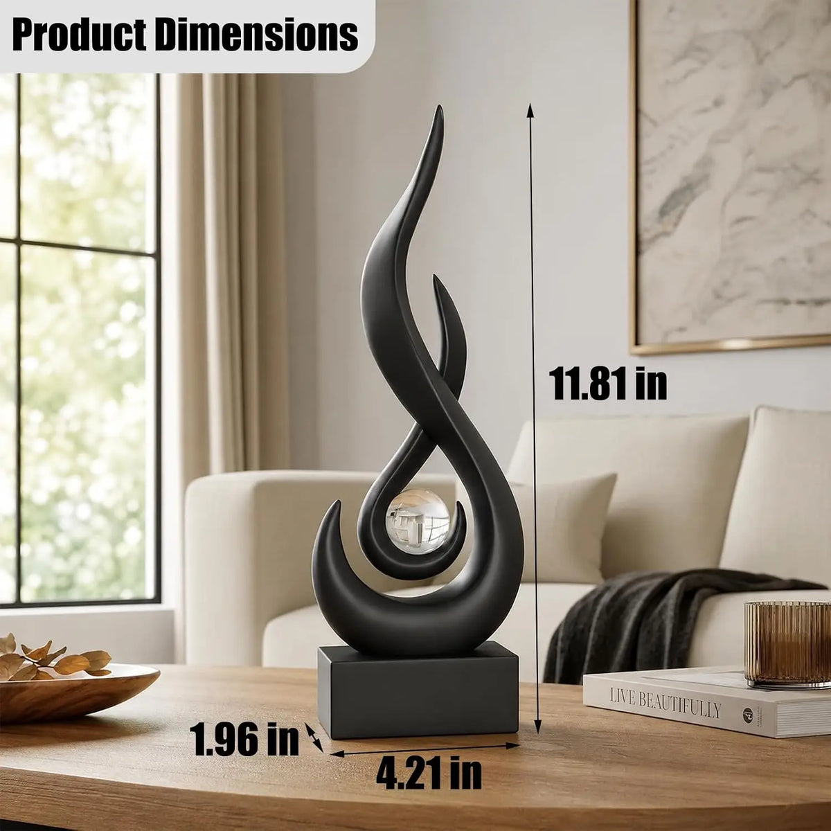 Modern Abstract Flame Sculpture For Stylish Home Office Decor