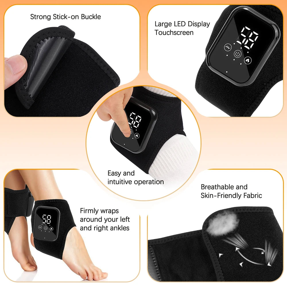 Heating Electric Ankle And Foot Massager With Vibration Therapy