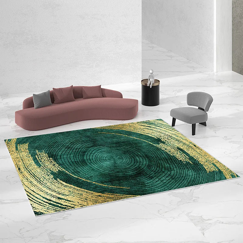 European Geometric Velvet Area Rug for Living Room and Bedroom