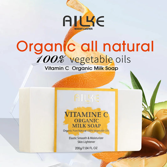 AILKE Vitamin C Organic Milk Soap Bar Face Body Whitening