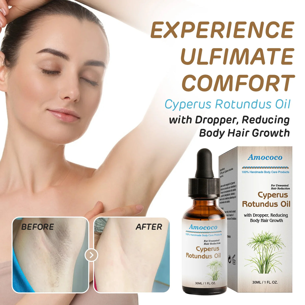 Amococo Natural Cyperus Rotundus Oil For Soothing Facial Body Care