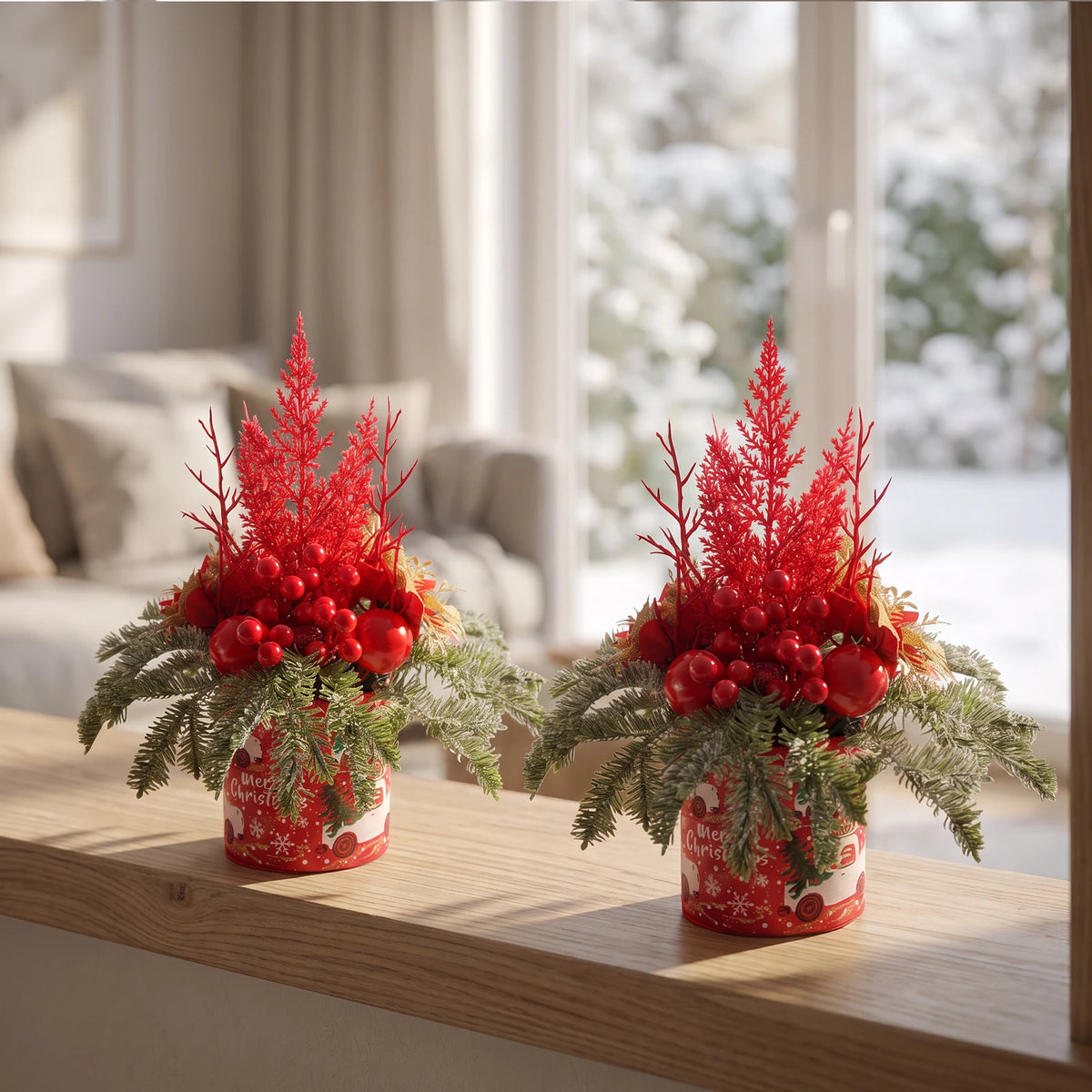 Decorated Mini Christmas Trees for Festive Tabletop Home Decor