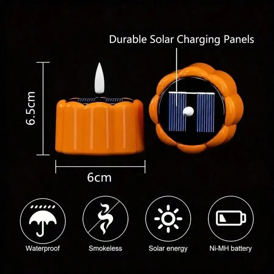Solar Powered Pumpkin Flicker LED Lights for Halloween Outdoor Decorations