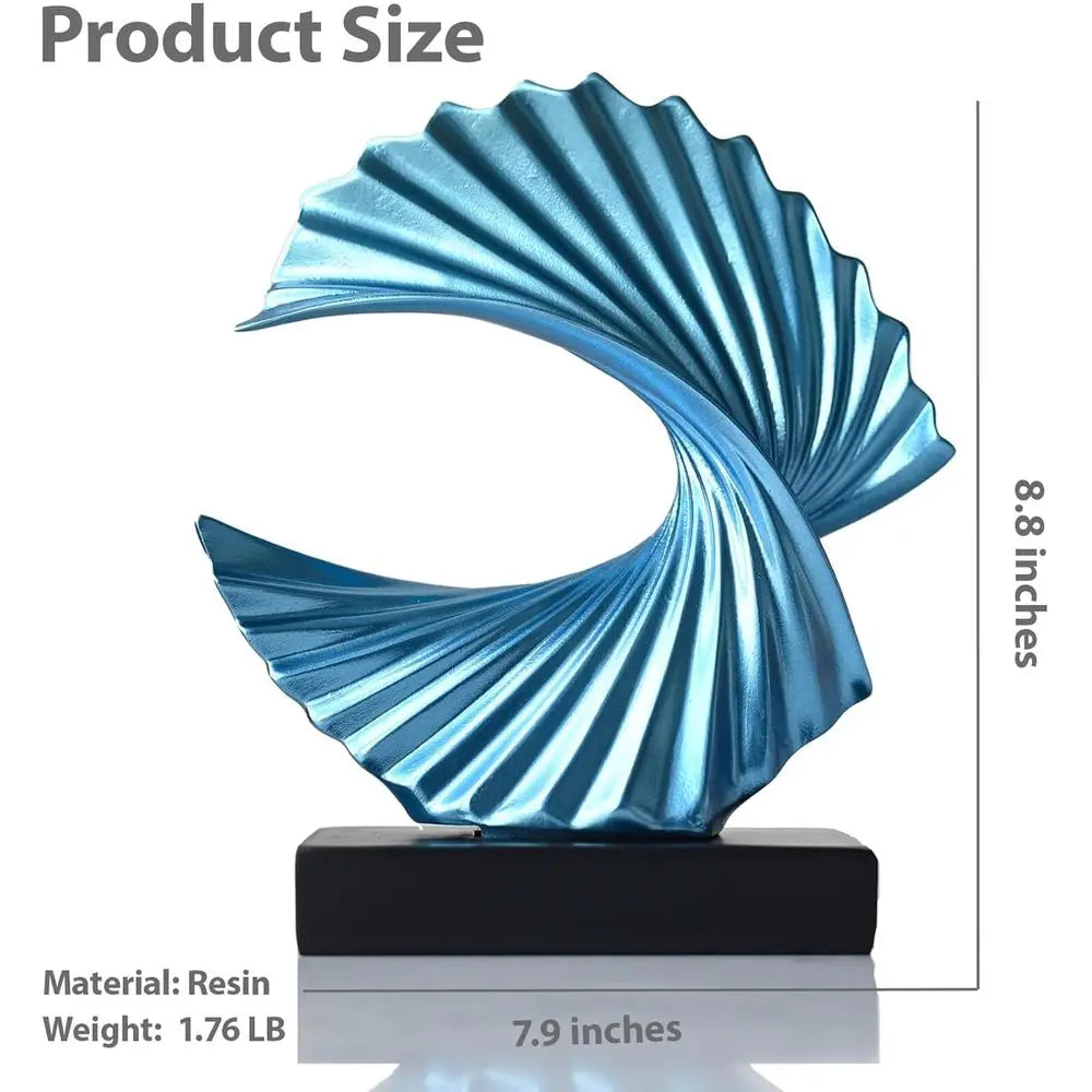 Abstract Ocean Wave Resin Sculpture Art Deco Home Tabletop Decor