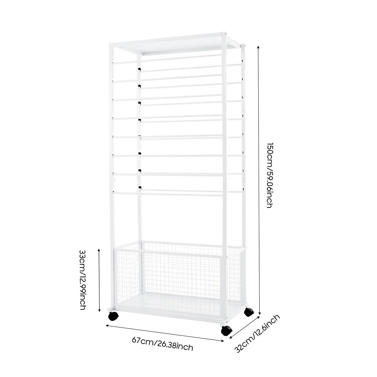 Bymaocar Double Sided Ribbon Storage Rack With Swivel Wheels