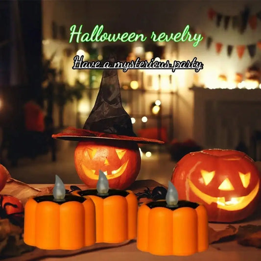 Solar Powered Pumpkin Flicker LED Lights for Halloween Outdoor Decorations