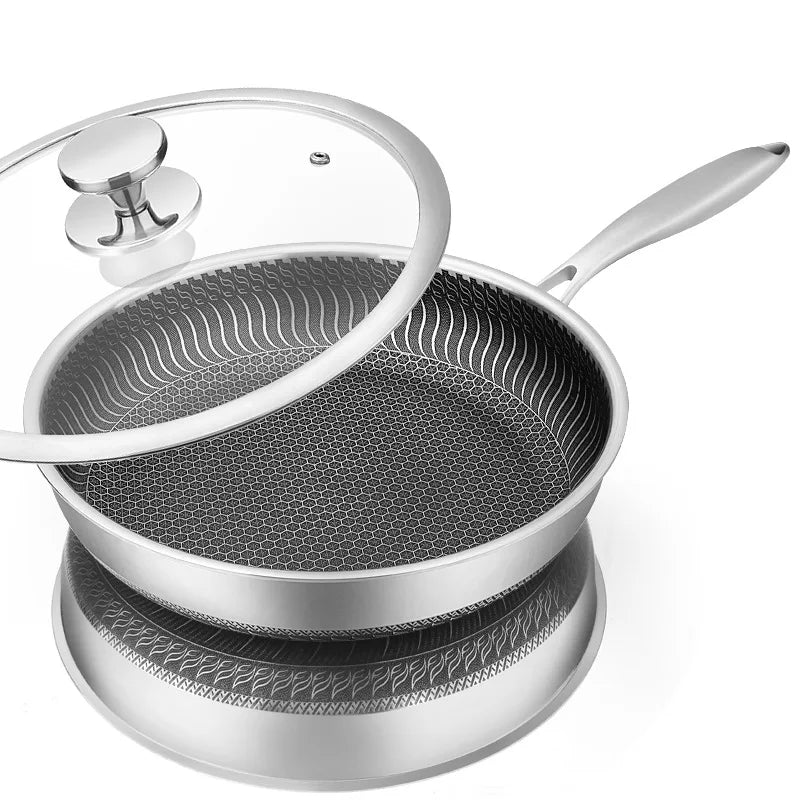 Lmetjma Nonstick Honeycomb Frying Pan Compatible Induction Cooktops