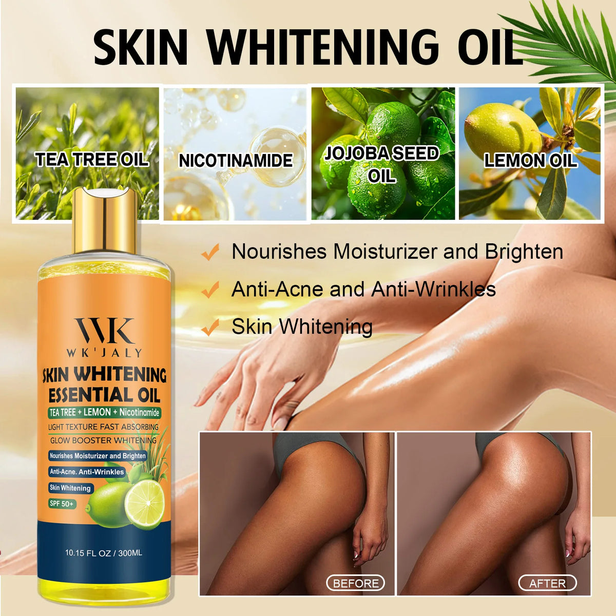 WK JALY Lightening Body Oil for Deep Moisturizing and Brightening