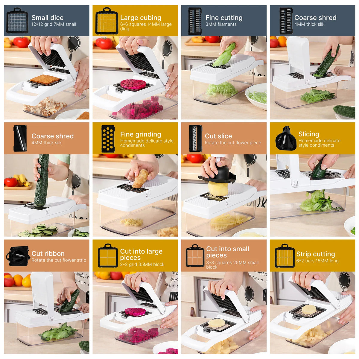 26pc Stainless Steel Vegetable Chopper Mandoline Slicer Container