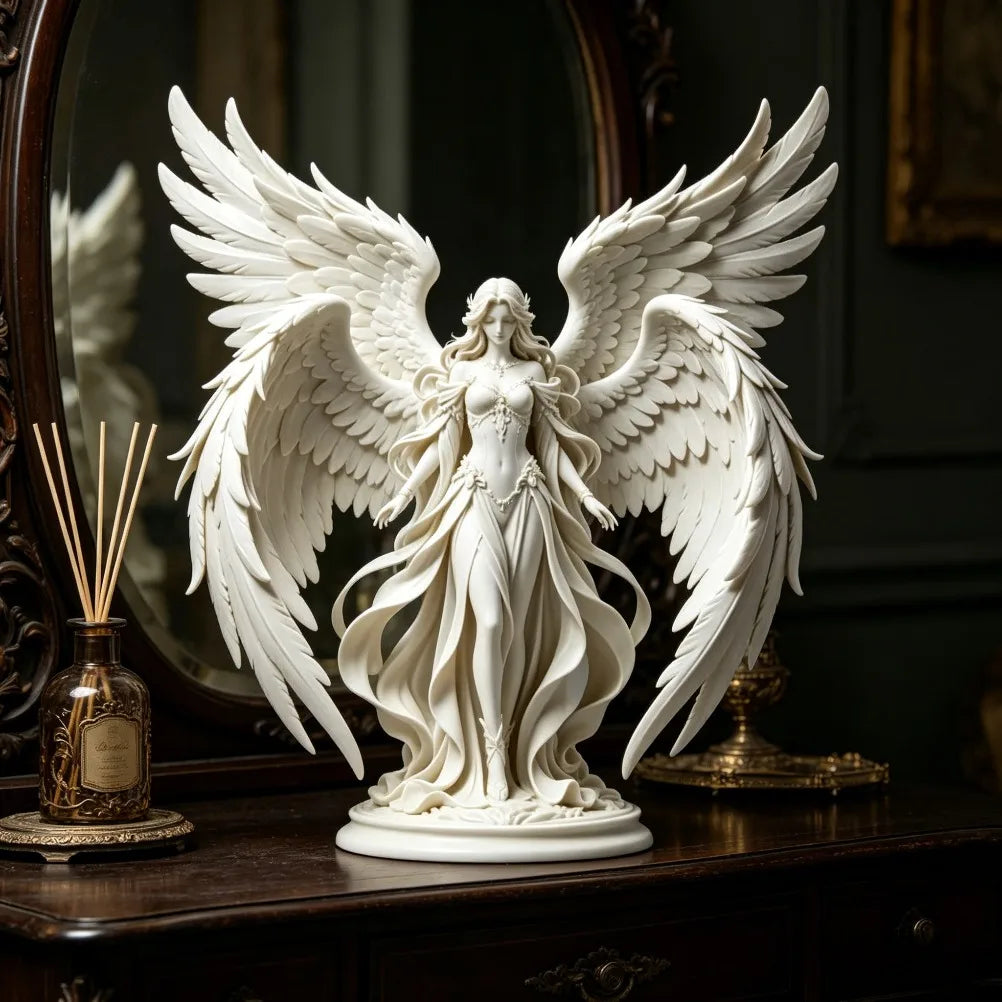 Four Wing Guardian Angel 3D Printed Desktop Home Decor Figurine