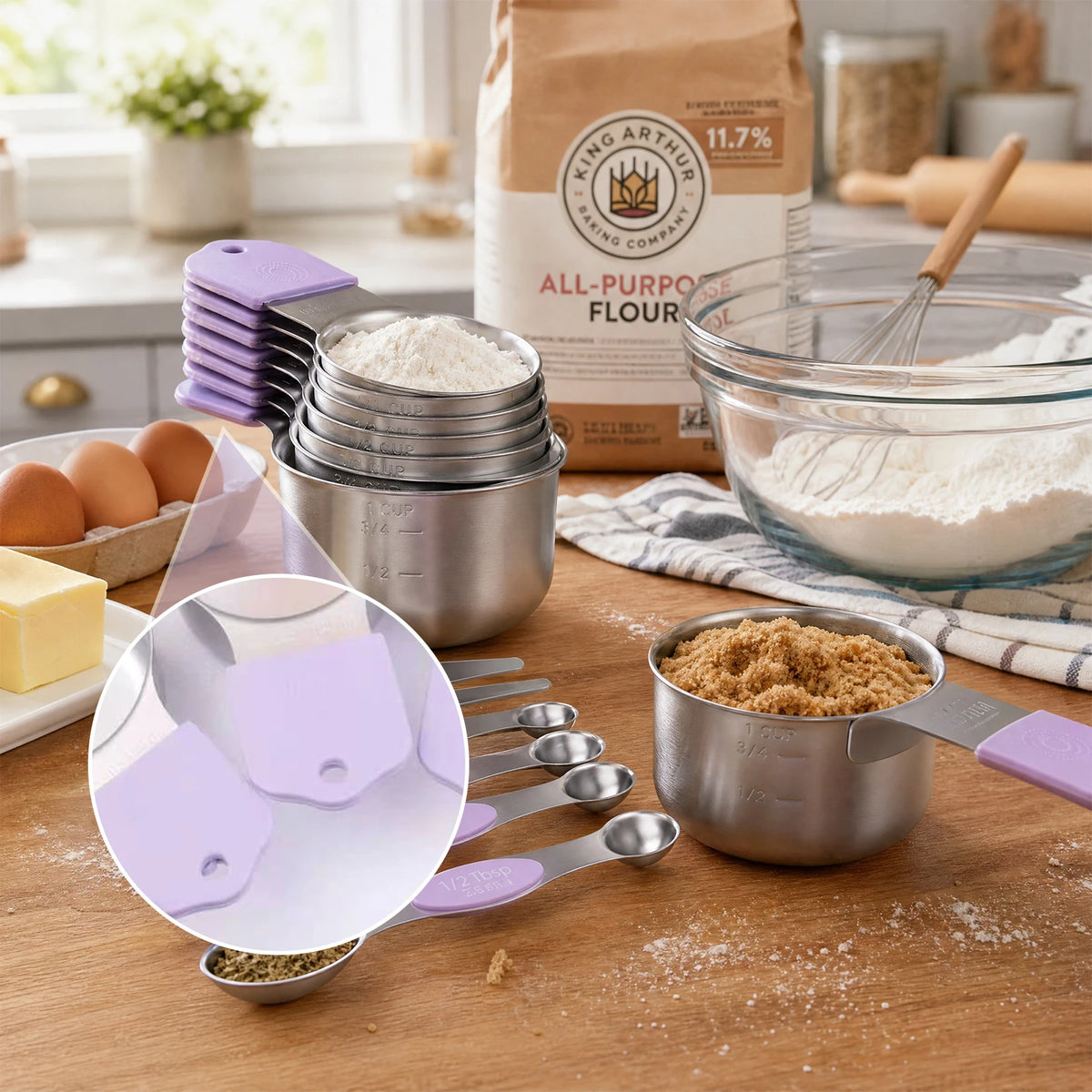 Stainless Steel Measuring Cups And Spoons Set For Baking and Cooking