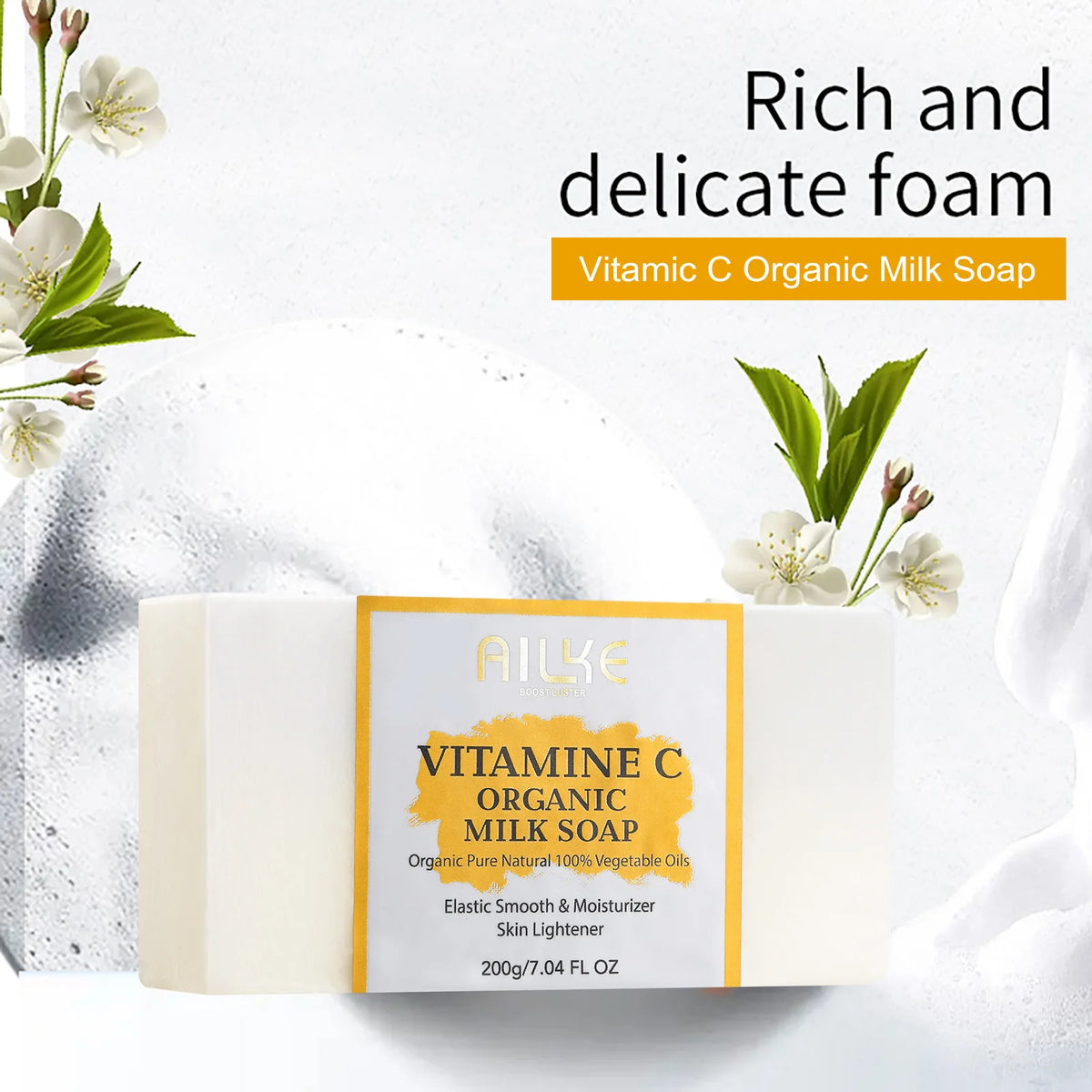 AILKE Vitamin C Organic Milk Soap For Face Body Whitening