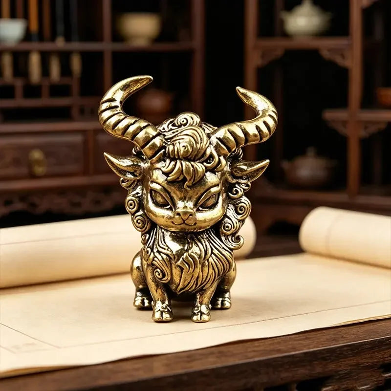 Brass Demon Metal Sculpture Goblin Home Decor Ornament Figure