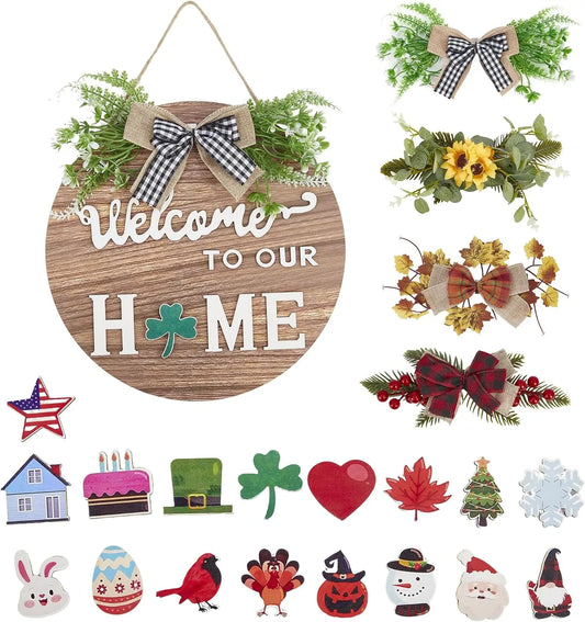 Interchangeable Welcome Home Sign For Front Door Seasonal Decor