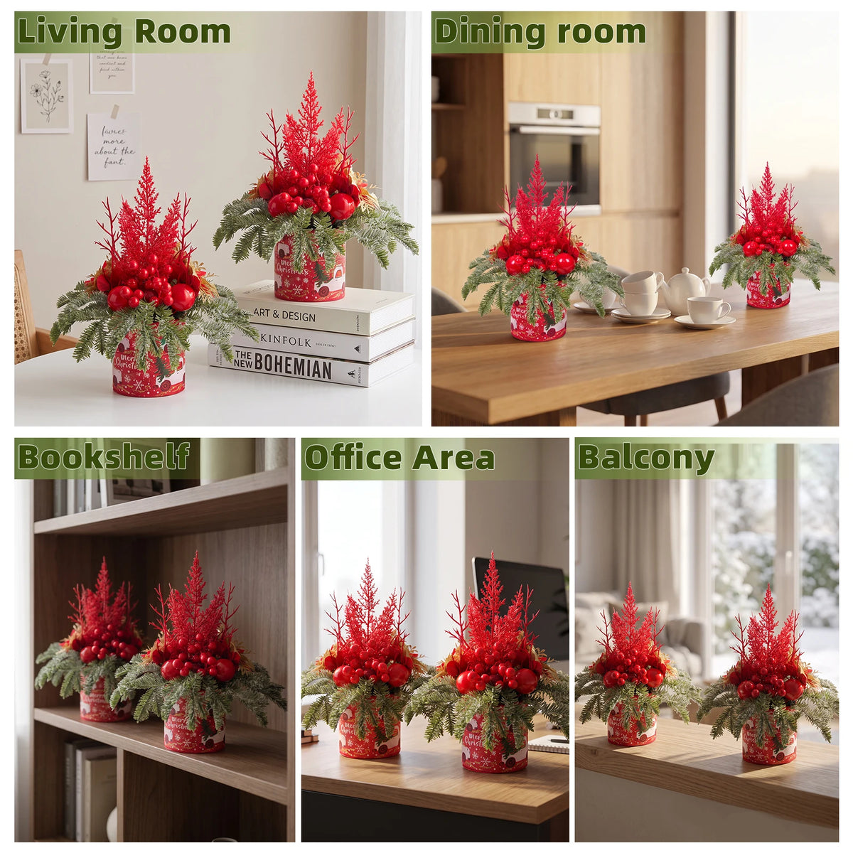 Decorated Mini Christmas Trees for Festive Tabletop Home Decor