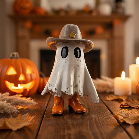 Cowboy Ghost Statue Western Alloy Figurine Ornament Matte Decor