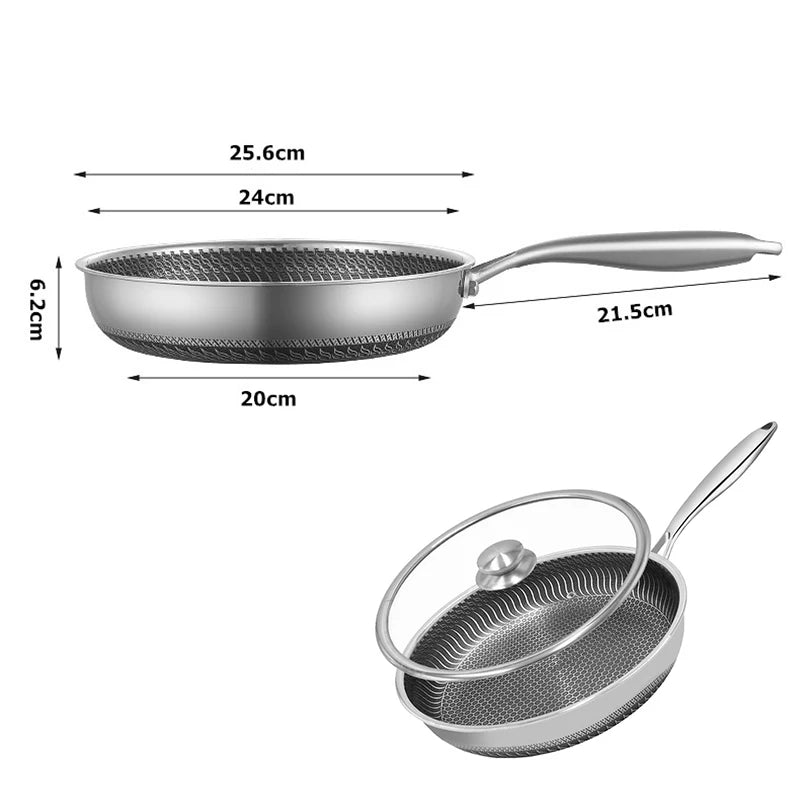 Lmetjma Nonstick Honeycomb Frying Pan Compatible Induction Cooktops