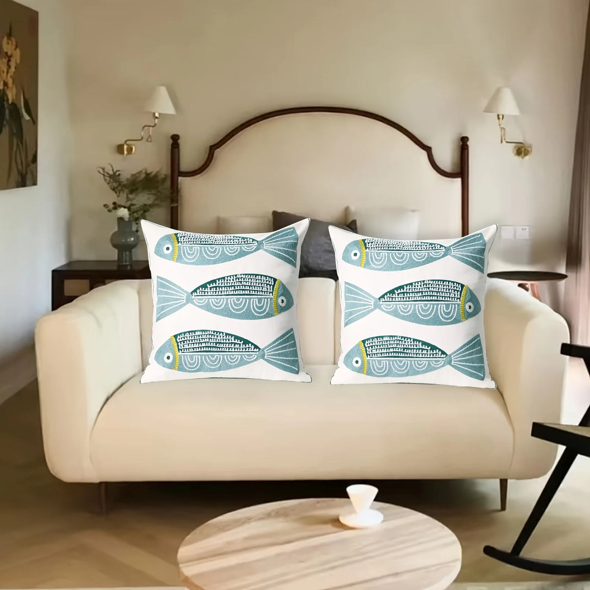 Decorative Embroidered Polyester Throw Pillow Cover For Living Room