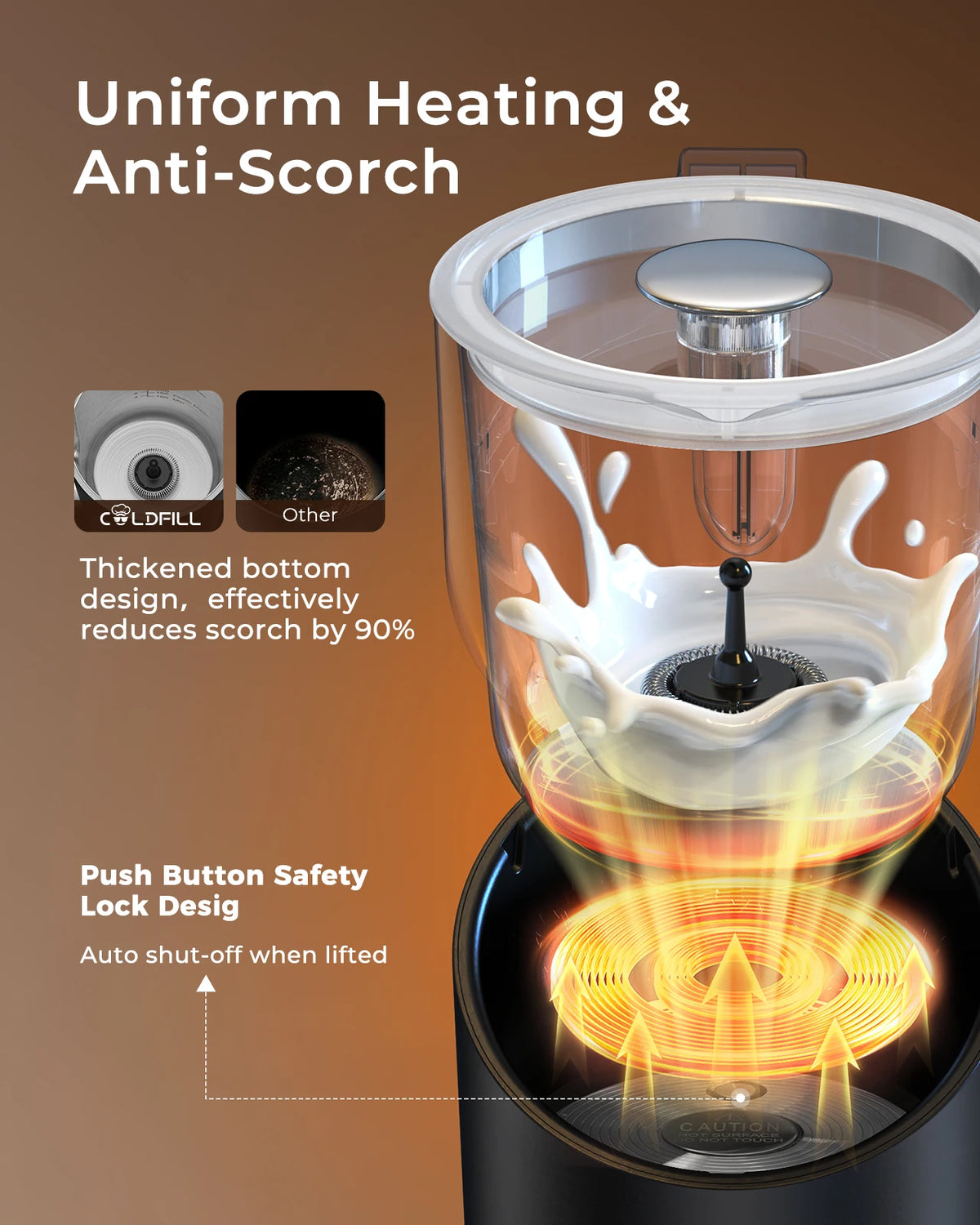 UHOST Electric Milk Frother And Steamer Coffee Maker