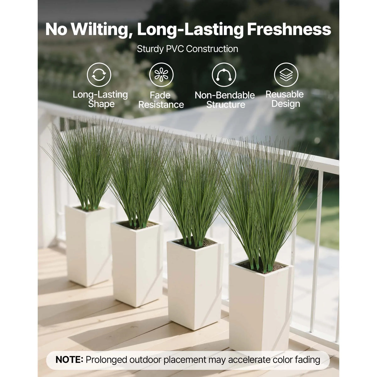 SucceBuy Artificial Onion Grass Indoor Home Decoration Faux Greenery Plants
