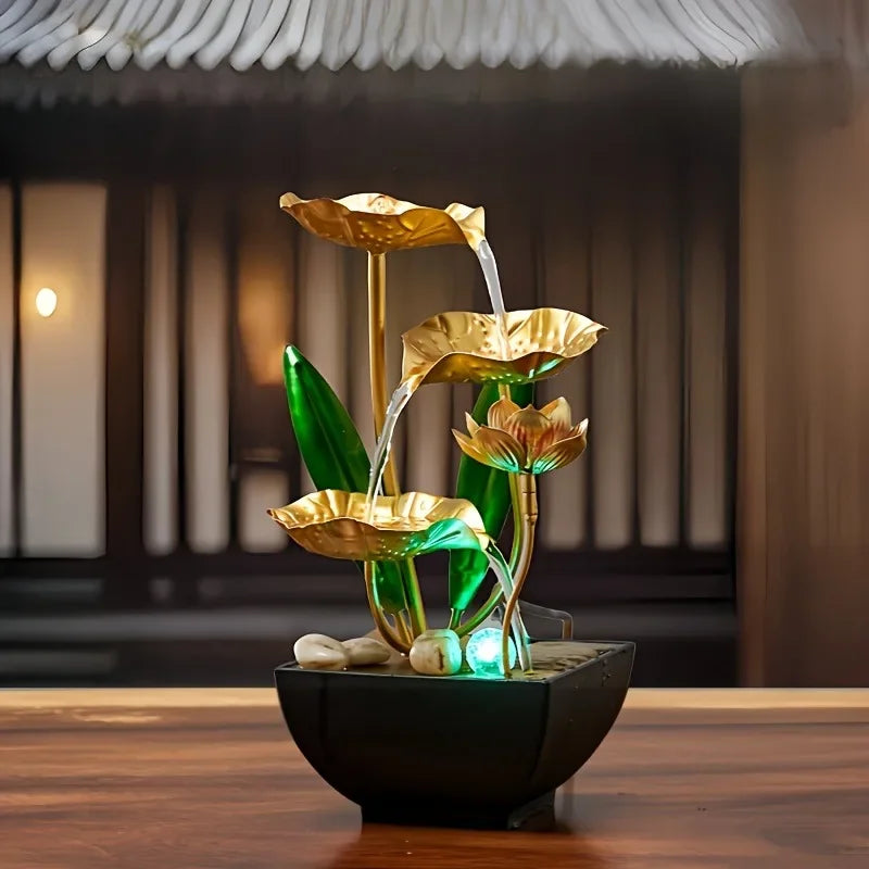 USB Powered Desktop Circulating Water Wealth Ornament for Home Decor