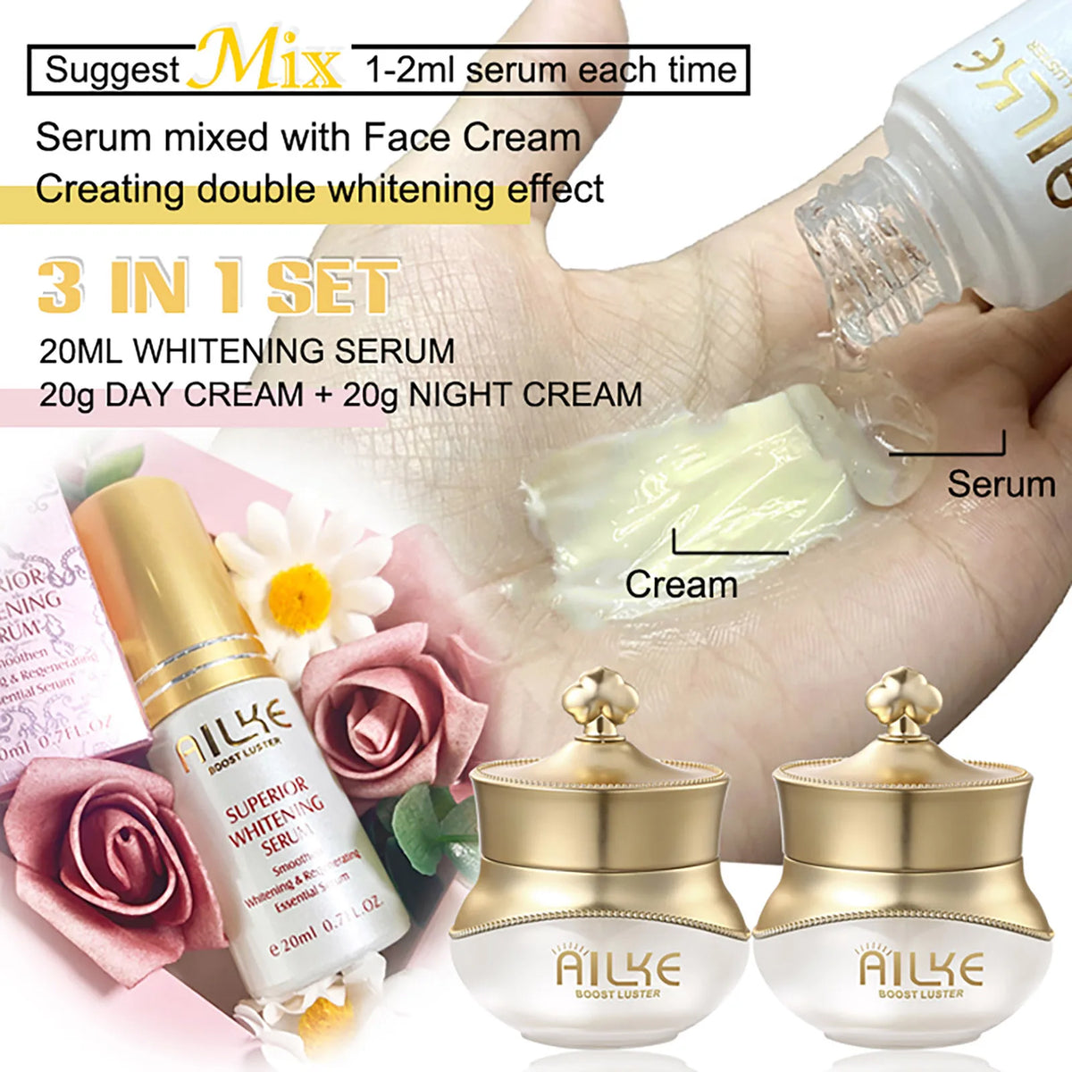 Ailke Whitening Face Care Set Moisturizing Anti Wrinkle Formula