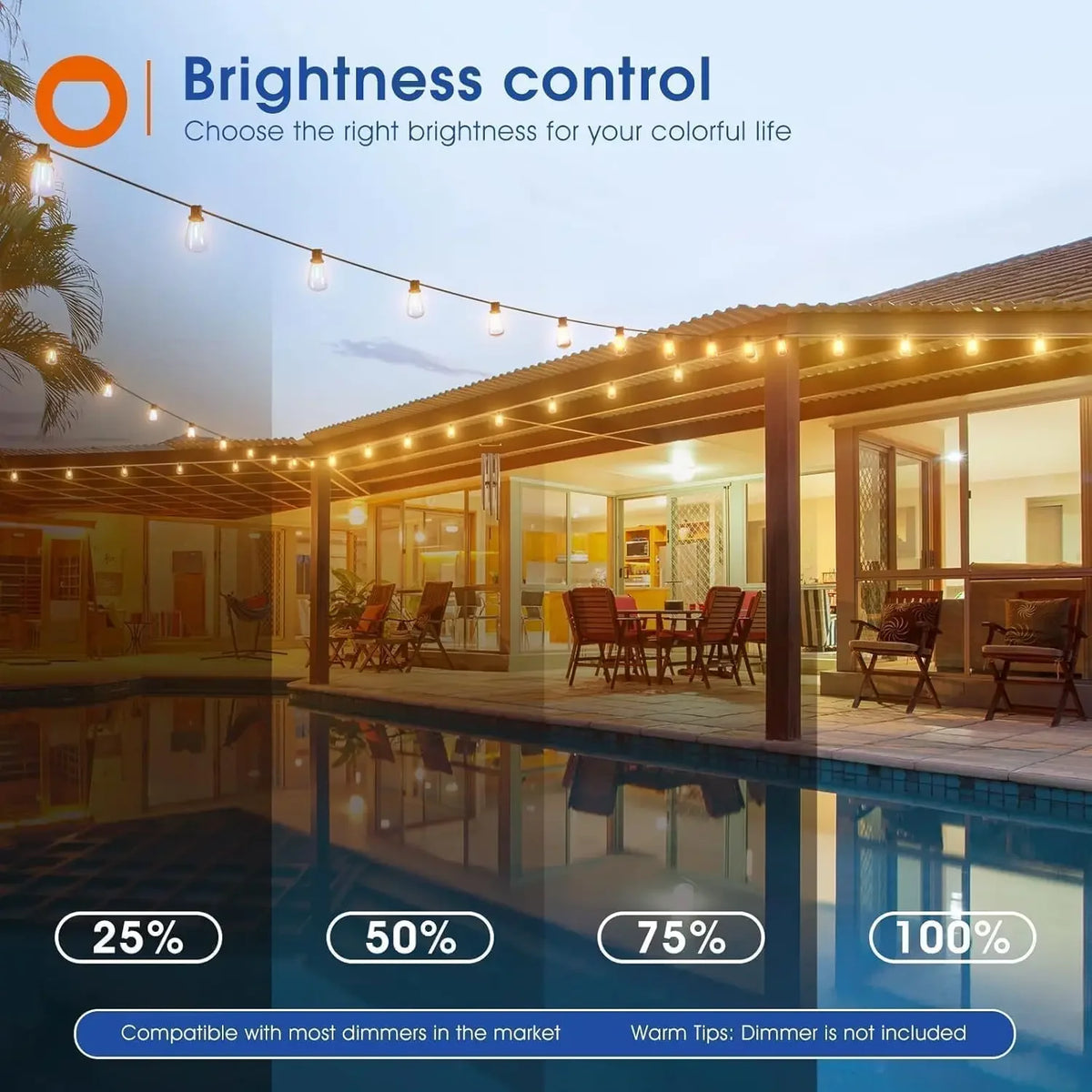 Mimirgb Waterproof Led Outdoor String Lights Patio Decor