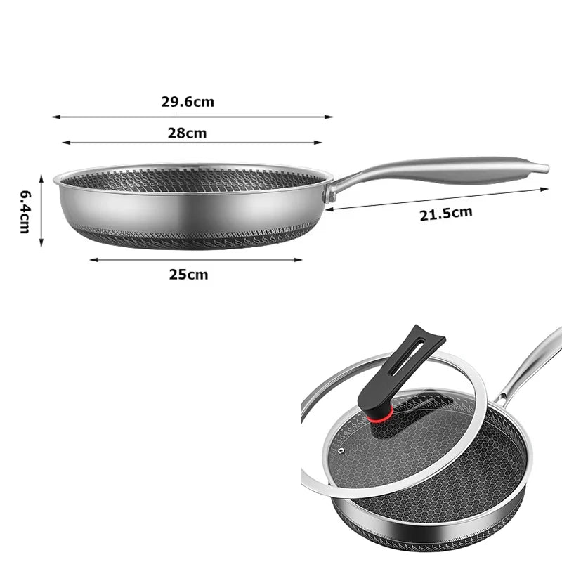 Lmetjma Nonstick Honeycomb Frying Pan Compatible Induction Cooktops