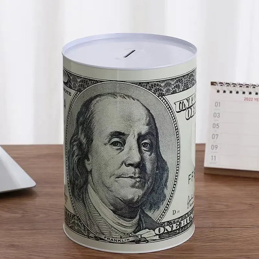 Matte Alloy Dollar Pattern Storage Tank For Home Decor