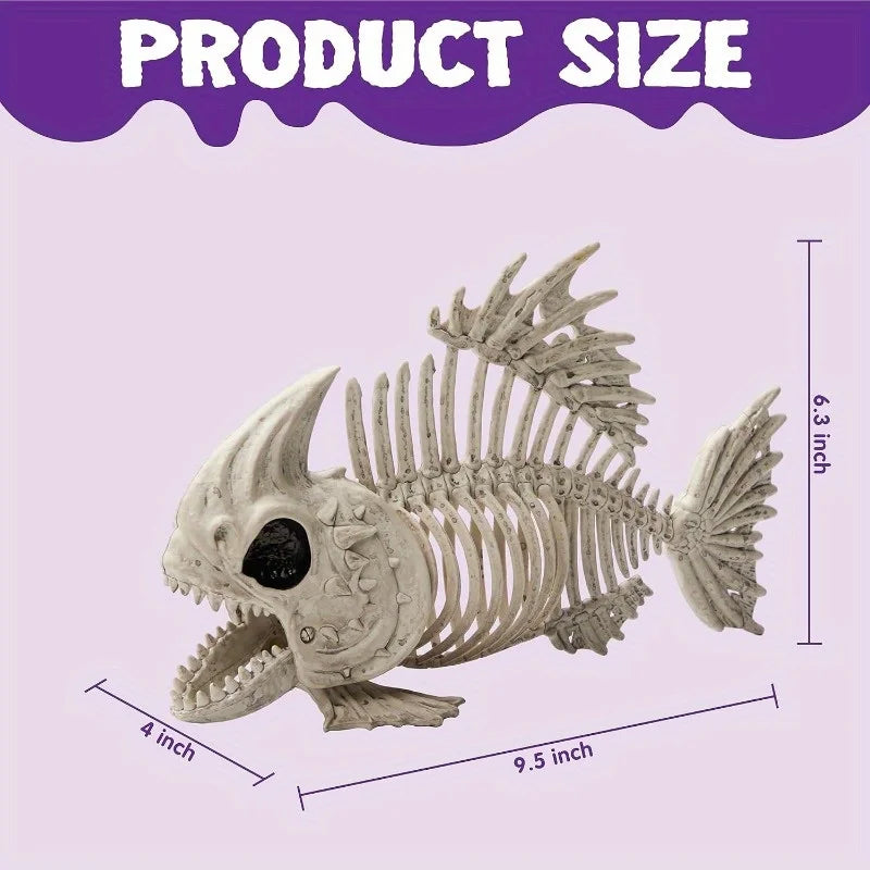 Poseable Halloween Fish Skeleton Decor For Spooky Indoor Outdoor Parties