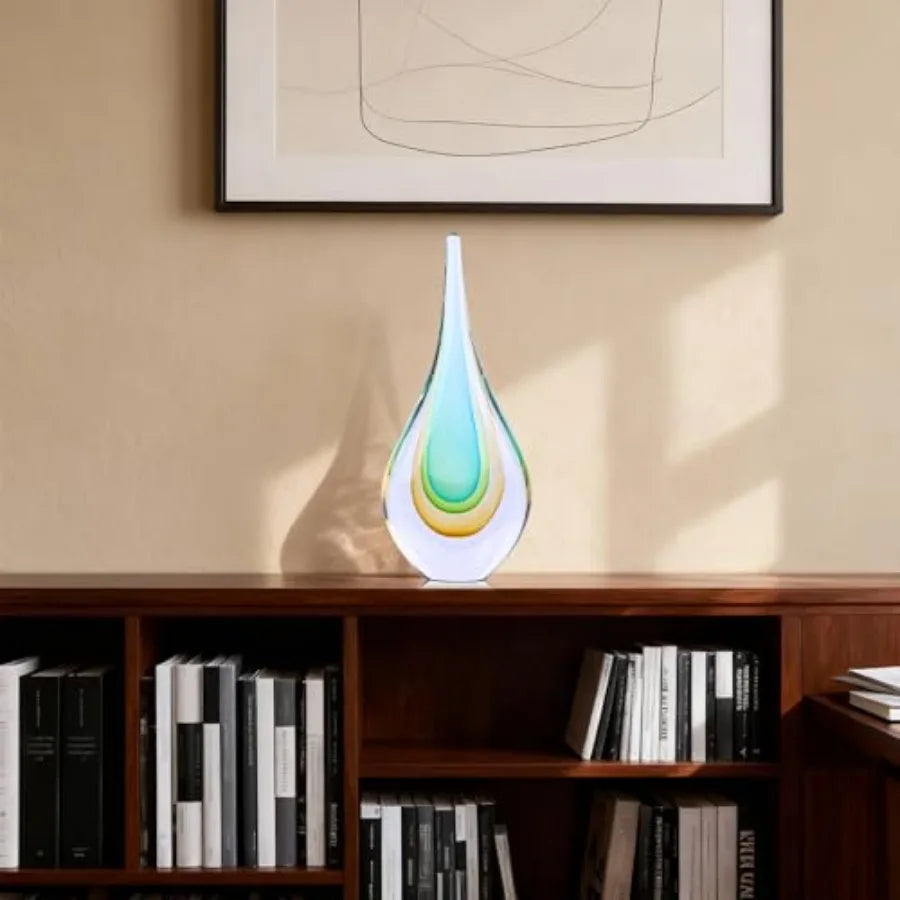 Modern Hand Blown Glass Sculpture Paperweight For Office Desk Decor
